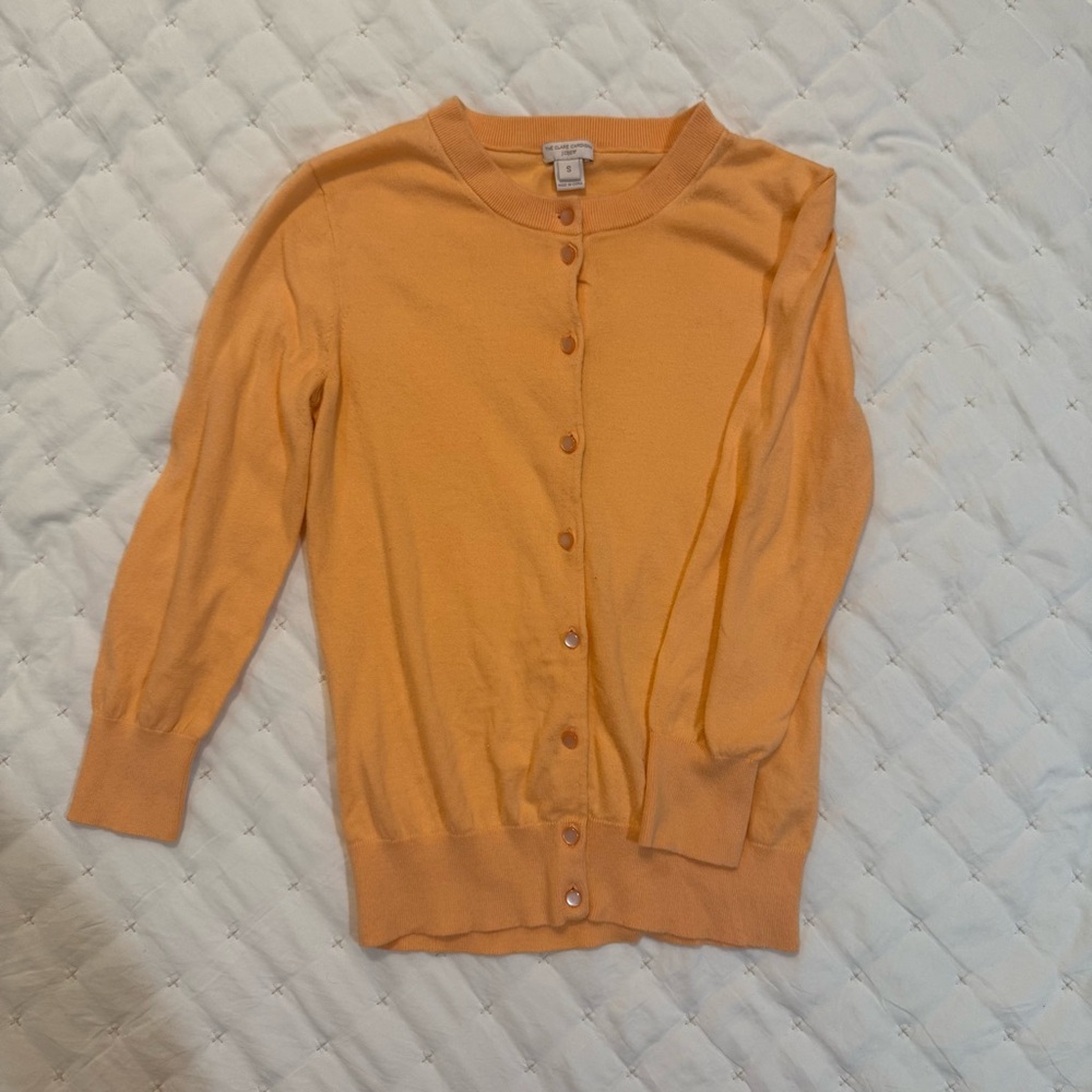 J. Crew Vibrant Orange Cardigan Sweater